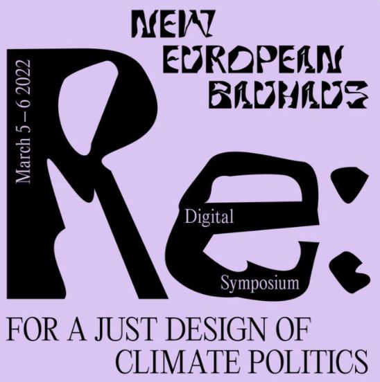 Event logo: New European Bauhaus. For A Just Design of Climate Politics