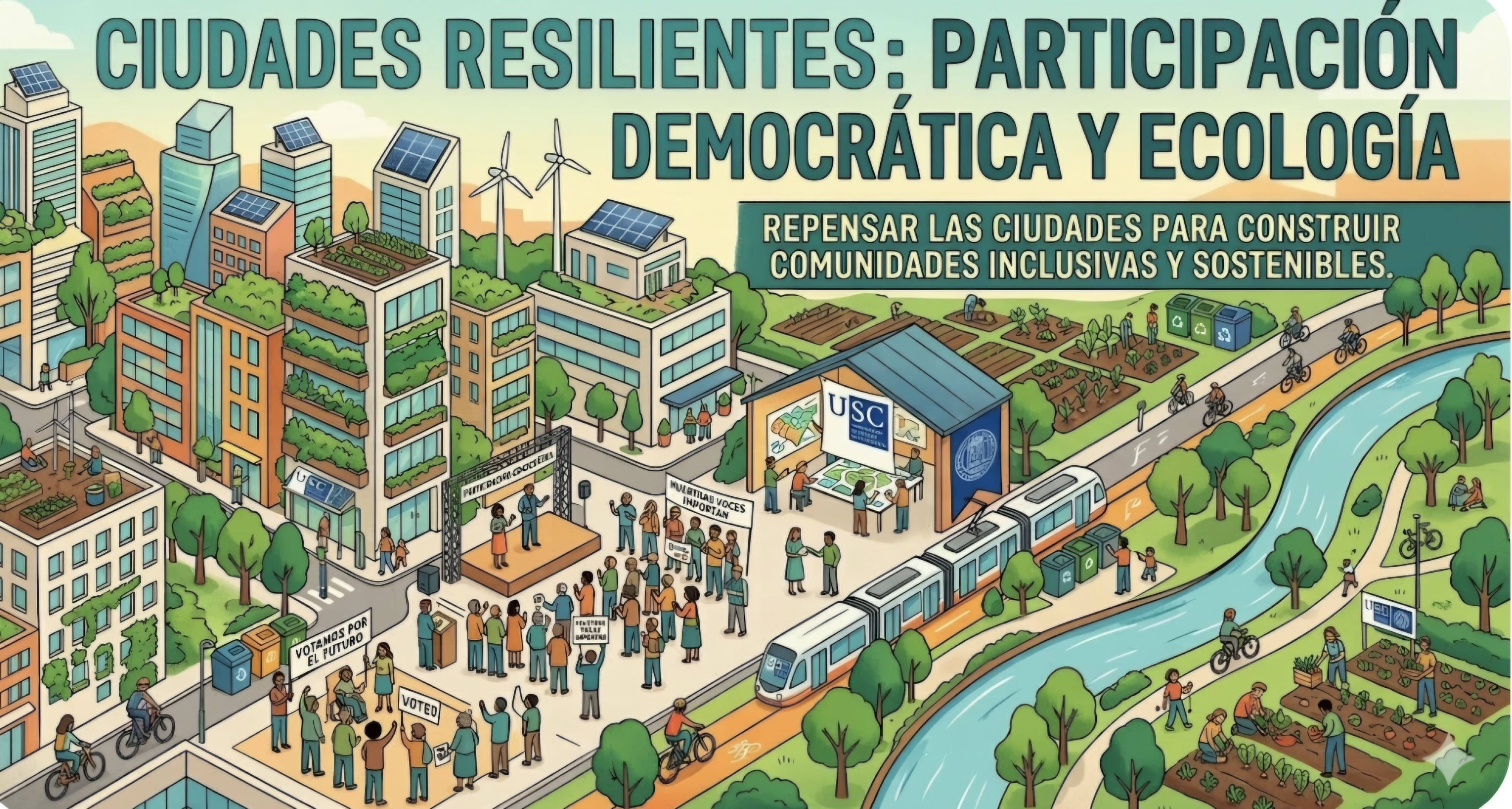 Ciudades resilientes: participación democrática y ecología.Repensar para construir comunidades inclusivas y sostenibles.