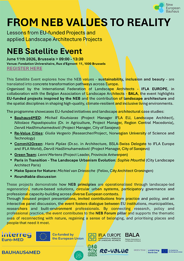 FROM NEB VALUES TO REALITY - Lessons from EU-funded Projects and applied Landscape Architecture Projects