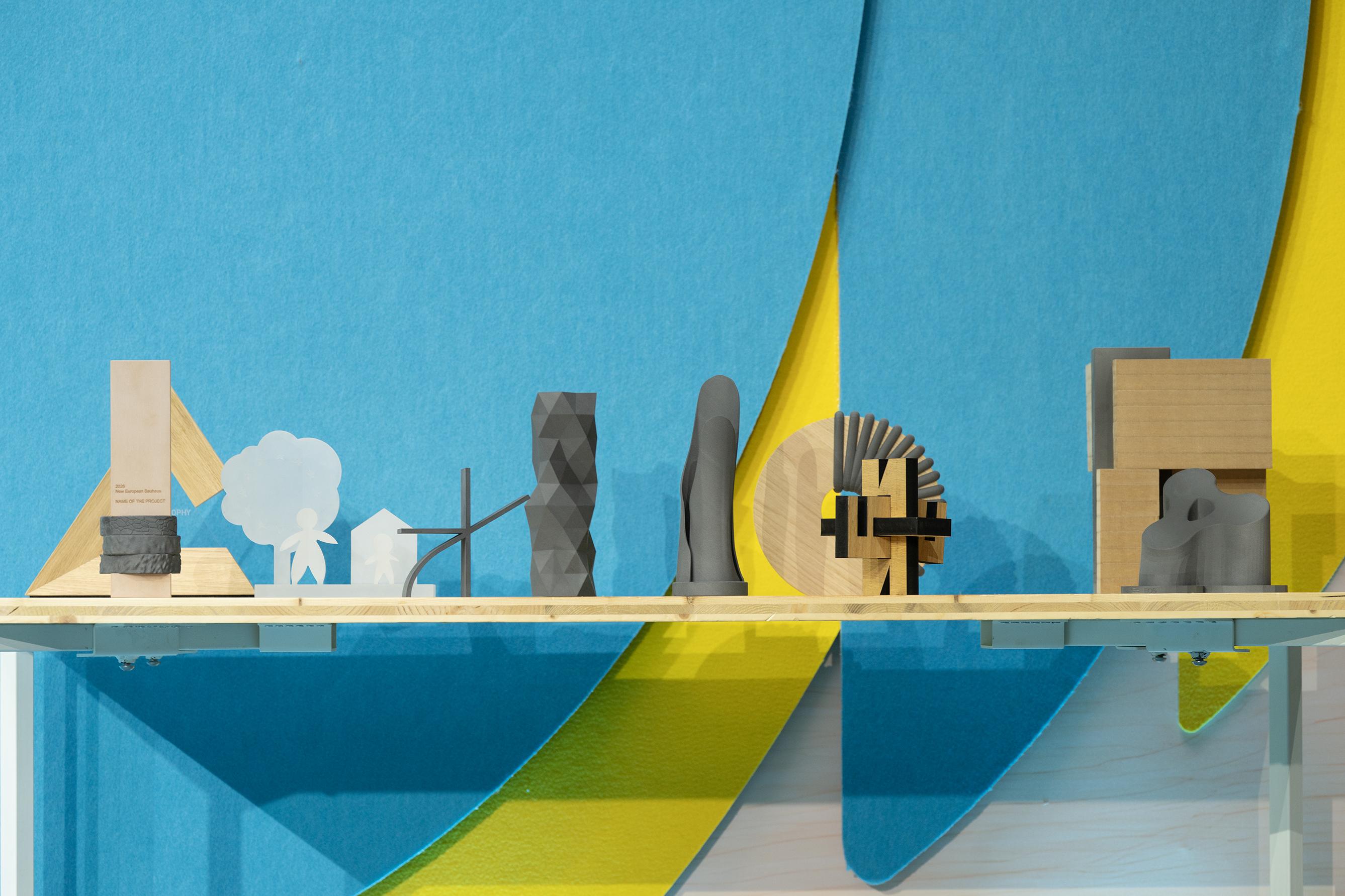 a selection of mock up trophies of the 10 finalist