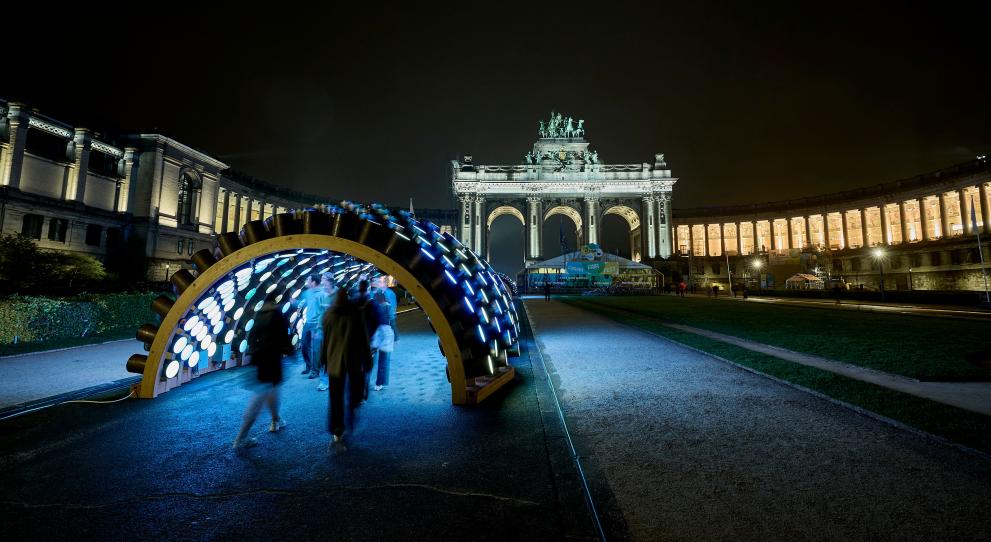 Cinquaintennaire at night