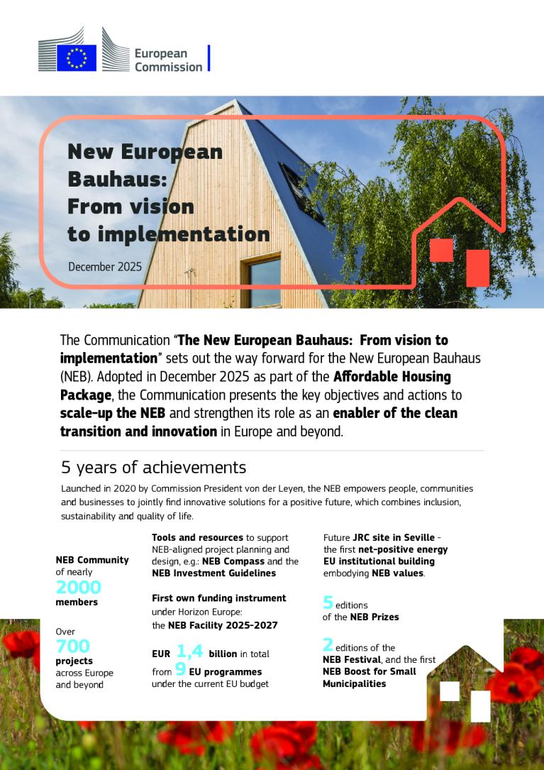 the cover page of the NEB Factsheet: Communication on the New European Bauhaus